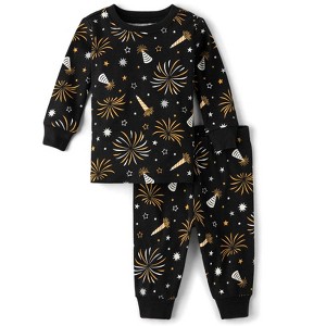 The Children's Place Toddler Matching Family Glow In The Dark Long Sleeve New Year Cotton Pajamas - 1 of 4