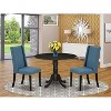 HomeStock 3-Pc Wire brushed Black Solid Wood Top - Round Dining Room Set - Seats 4 - 2 of 4