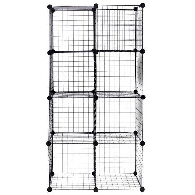 Costway 8 Cube Grid Wire Organizer Wardrobe Shelves Bookcase DIY