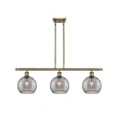 Athens Deco Swirl - 3 Light Island In Industrial Style-11 Inches Tall and 36 Inches Wide