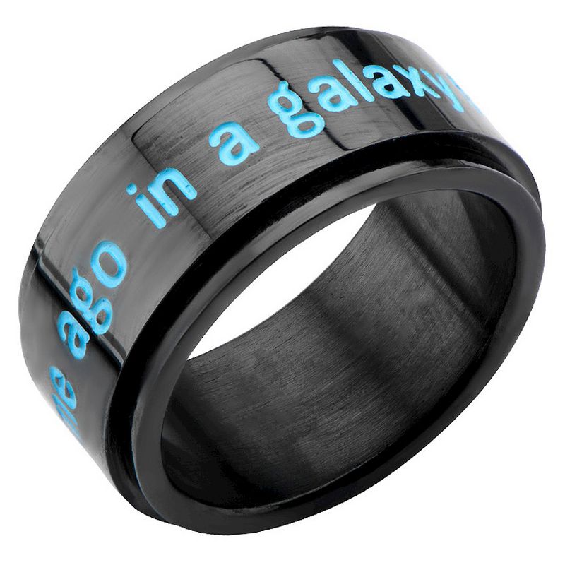 Men's Star Wars "A Long Time Ago in a Galaxy Far, Far Away" Stainless Steel Spinner Ring, 3 of 6