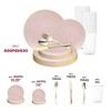 Smarty Had A Party Pink w/ Gold Organic Plastic Wedding Set - 30 Sets - 4 of 4
