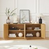 64" Modern Sideboard Buffet Storage Cabinet, Wooden Accent Cabinet with Wave Pattern Doors for Dining Room, Kitchen, Entryway or Bedroom - Koiai - 3 of 4