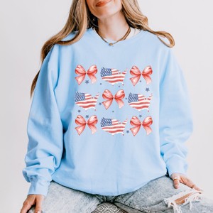 Simply Sage Market Patriotic America Stacked Coquette Lightweight Garment Dyed Sweatshirt - 1 of 4