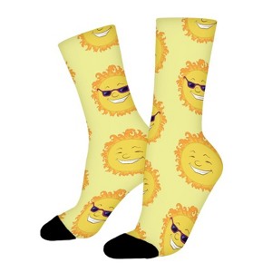 Smiling Sunshine Women Printed Crew Socks Funny Funky Socks Soft Polyester Novelty Gifts for Artists Men - 1 of 1