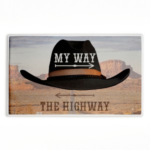 Stupell Industries My Way Highway Cowboy Printed Plush Bath Mat And Bath Rug, Design By Marcus Prime, 18"X30" - 1 of 4