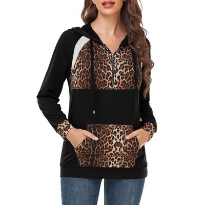 Coolmee Women's Zip Up Hoodies Drawstring Hooded Sweatshirts Casual Long Sleeve Top