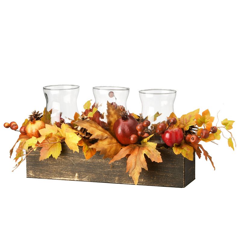 24" Maple Leaves Candleholder Centerpiece - National Tree Company, 5 of 6