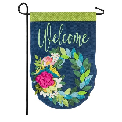 Evergreen Flower Garden Garden Burlap Flag