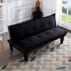 Sapphtopaz 63.8" Futon Couch Sofa - Convertible Sofa Bed with Upholstered Cushioning, Space-Saving Furniture for Living Room & Small Spaces - 4 of 4