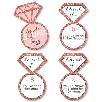 Big Dot of Happiness Drink If Game - Bride Squad - Rose Gold Bridal Shower or Bachelorette Party Game - 24 Count