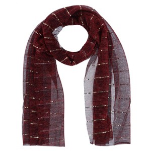 CTM Women's Sheer Sparkling Metallic Stripe Lightweight Scarf - 1 of 4