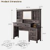 SinCiDo 48" Farmhouse Makeup Vanity Desk w/ Sliding High Definition Mirrors, Charging Station, LED Lights, 7 Drawers & Shelves, Bedroom Vanity Desk - 3 of 4