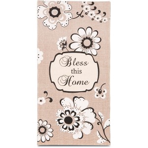 Pavilion Gift Company - Bless this Home - 7" x 3.5" Canvas Plaque - Wall Sign Panels - 1 of 4