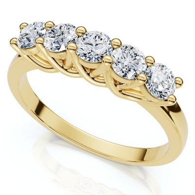 Pompeii3 Yellow Gold 1/2ct 14K Diamond Wedding Guard Ring New