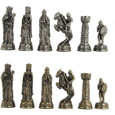 WE Games Medieval Chessmen - Pewter - King measures 3.5 in.