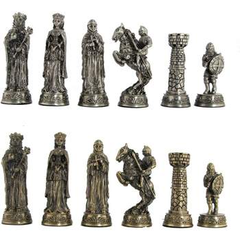 WE Games Medieval Pewter Chess Pieces, King measures 3.5 in.