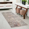 Gray Ivory And Brick Red Abstract Area Rug With Fringe - 2 of 4