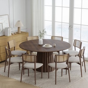 Dovelina 60" Round Dining Table Modern Wood Kitchen Table Dining Room Table for 8 People - 1 of 4
