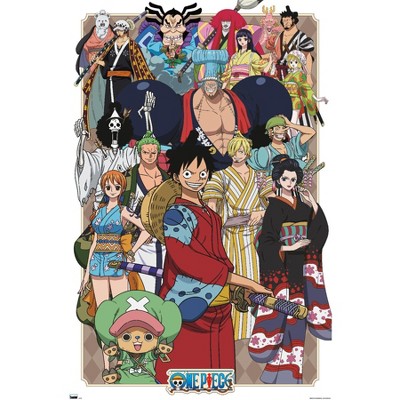 Trends International Netflix One Piece - Going Merry One Sheet Framed Wall  Poster Prints White Framed Version 22.375 x 34