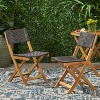 Sapphtopaz Foldable Outdoor Dining Chairs Set of 2 Wicker Patio Chairs with Woven Seat for Poolside, Garden, Backyard - 4 of 4