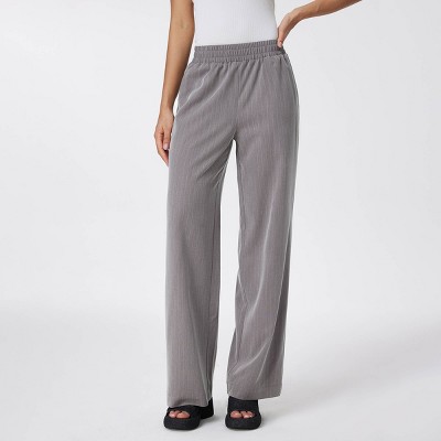 Women's Wide Leg Tailored Pull-On Pants - A New Day™ Gray XS