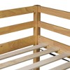 PAGED Rubber Wood Twin Size Loft Bed, Modern Low Bed Frame with Ladder and Guardrail, Bunk Bed for Boy and Girl - 3 of 4