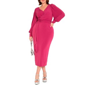 ELOQUII Cross Front Midi Dress - 1 of 4