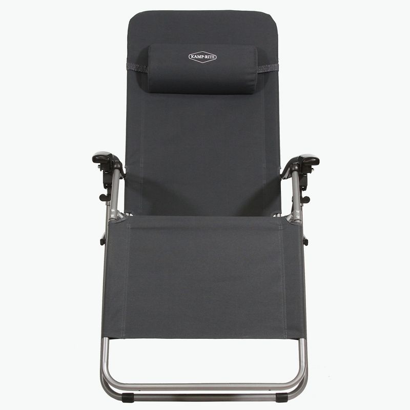 Kamp-Rite Outdoor Folding Reclining Zero Gravity Chair w/Headrest Pillow for Backyard, Camping, Tailgating, and Sports, 300 LB Capacity, 3 of 6