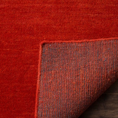 Himalaya Red Hand-Knotted Wool Round Area Rug