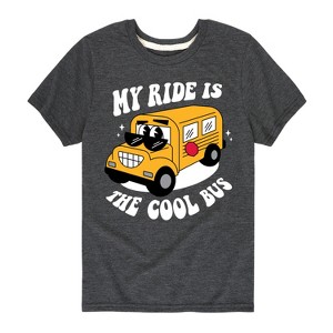 Boys' - Instant Message - Back To School My Ride Is The Cool Bus Short Sleeve Graphic T-Shirt - 1 of 4