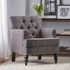 Tufted Diamond Stitch Club Chair with Nailhead Trim, Turned Birch Wood Legs and Contemporary Comfortable Design - 3 of 4