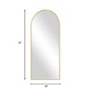 VYNXARIA 57"x20"/64"x25" Arched/Right Angle Full Length Mirror - Gold/Black Aluminum Frame, Freestanding. - 4 of 4
