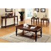 Gulches Traditional 3pc Coffee Table Set - Intricate Design with Turned Legs & Open Shelf, Cherry Finish - 2 of 4