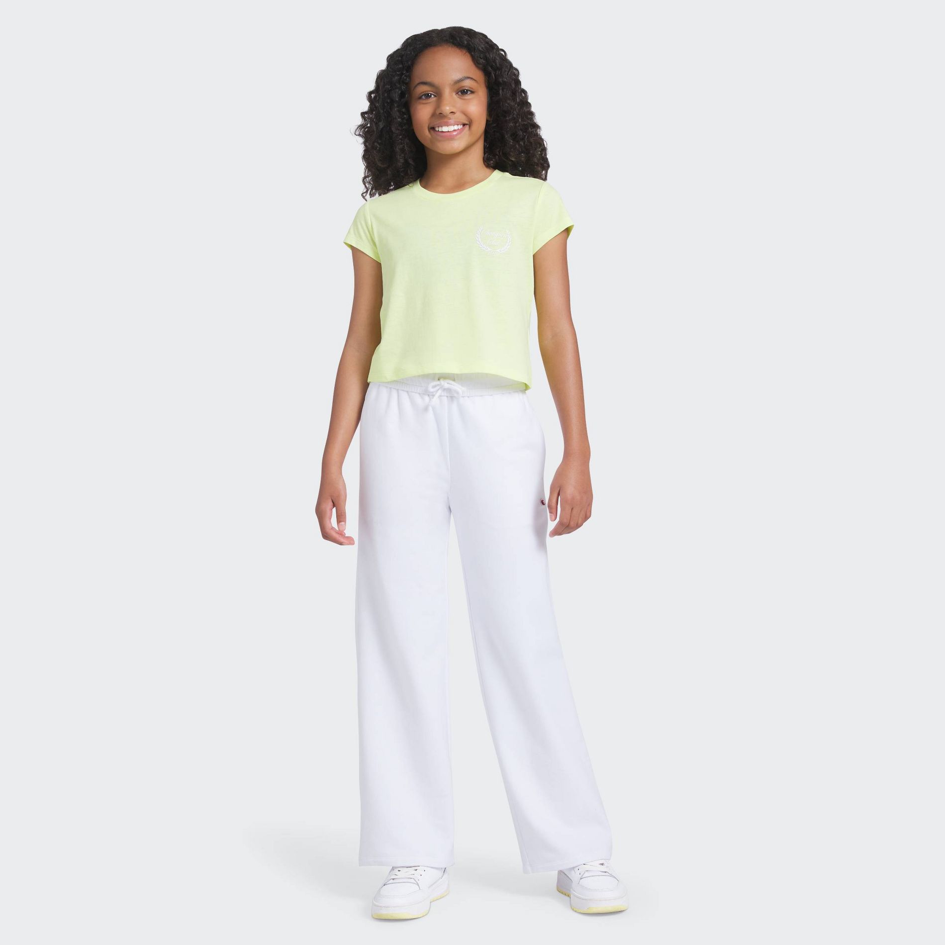 Champion Girls' French Terry Wide Leg Pants