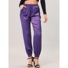 INSPIRE CHIC Women's Drawstring Elastic Waist Ankle Length Satin Joggers Pants with Pocket - 2 of 4