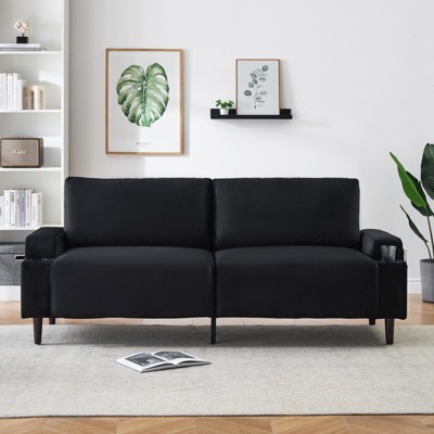 80in Modern Couch with Cup Holders, Deep Seat Sofa Couch