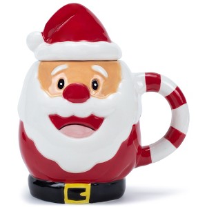 100 North ESNCHMG-ST Jolly Red Santa Claus Christmas Character 17 ounce Glossy Ceramic Coffee Tea Cup Mug For Your Favorite Morning Brew - 1 of 4