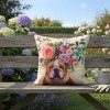 18 Inch Polyester Pillow – Dogs in Bloom Design by Manual Woodworkers and Weavers - 2 of 3