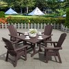 WestinTrends 5 Piece Outdoor Patio Dining Square Table and Curved Back Armchair Set - 2 of 2