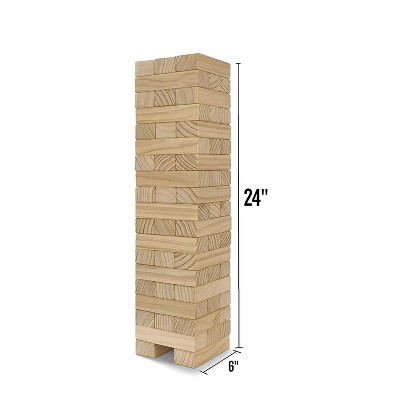 Jenga Game Yard Wood Block Picnic Party Pool Tower Lawn Outdoor Deluxe Stacking