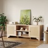 COZONY Rattan TV Stand for 70 Inch TV, Entertainment Center with Cabinets & Open Shelves, Wooden Media Console Table with Storage for Living Room - 4 of 4