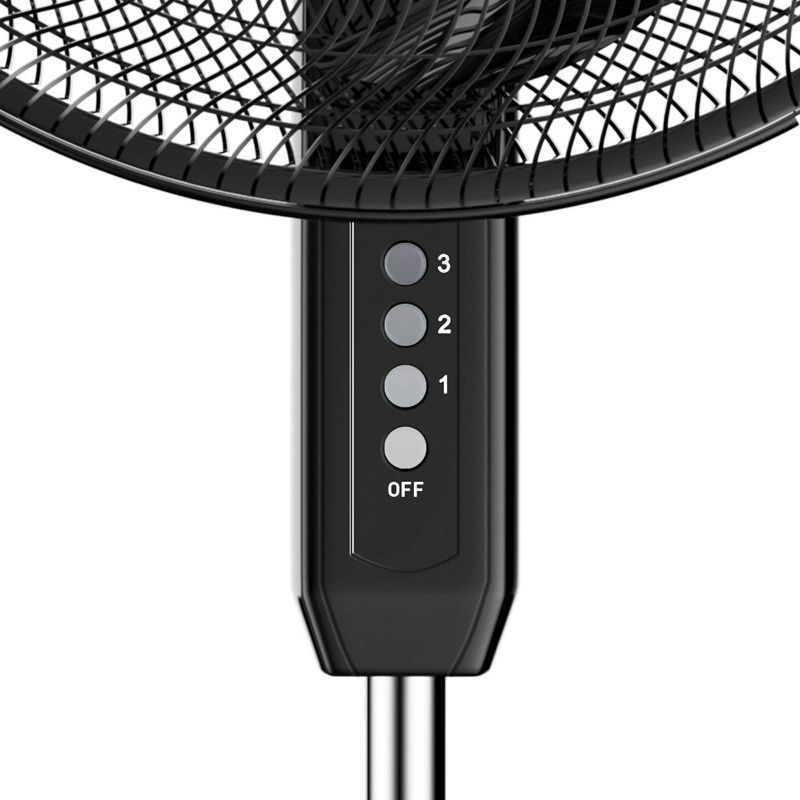 Holmes Big Breeze 16&#34; Manual Oscillating 3-Speed Powerful Airflow Stand Fan Black, 3 of 9