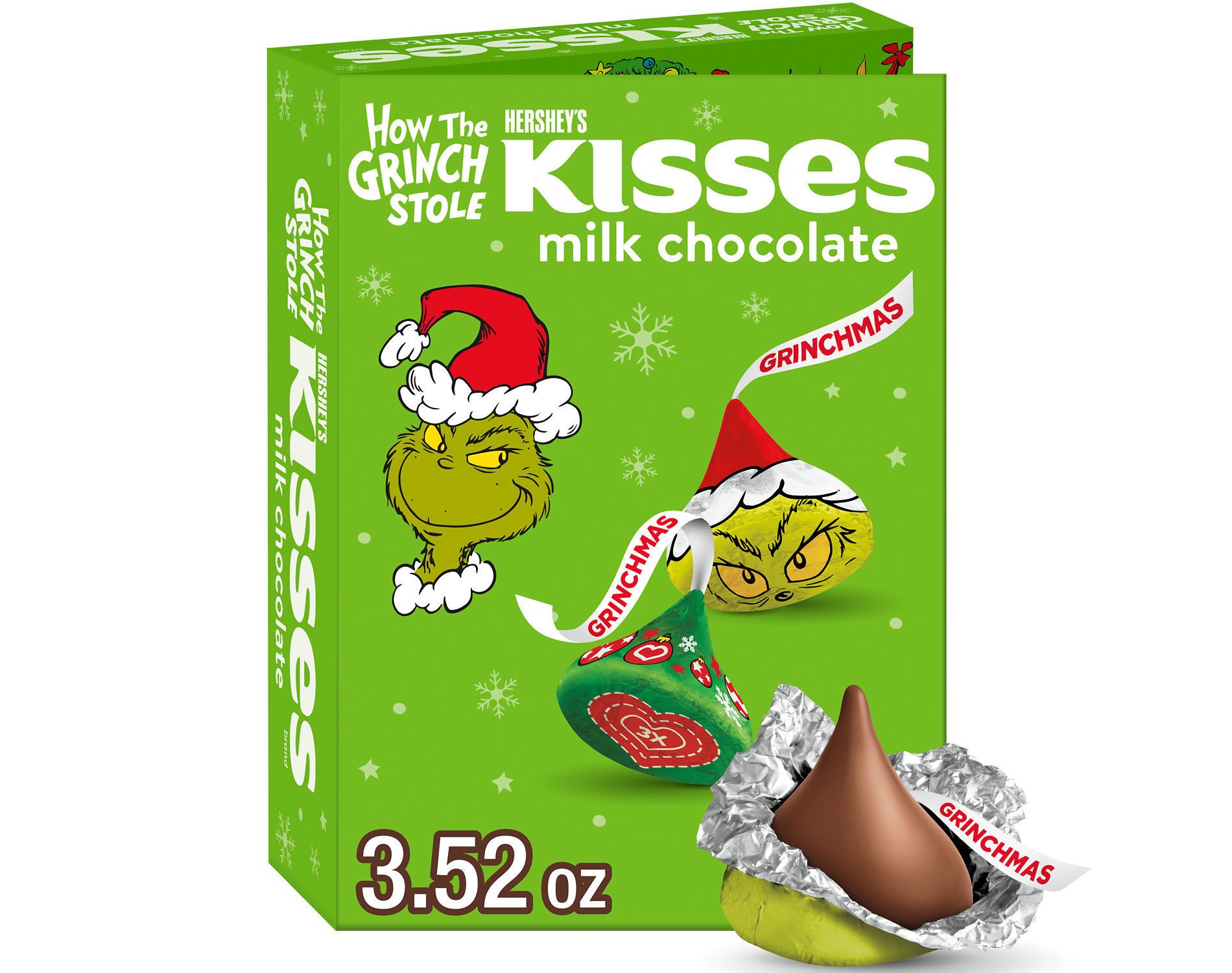 HERSHEY'S KISSES Christmas Milk Chocolate Grinch Storybook - 3.5oz