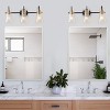 Dewdrop Minimalist 3-Light Vanity Wall Fixture, Black and Gold Industrial Sconce with Clear Glass Lampshades - 4 of 4