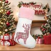 White Stockings 6 Pack 20 Inch Large Embroidered Buffalo Pink Plaid Pink Fireplace Holiday Decor Xmas Family Season Stockings - 4 of 4