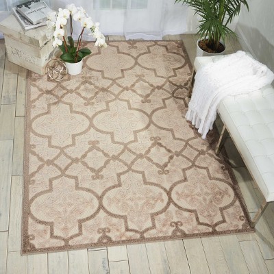 Cream Synthetic Flat Woven Reversible 4' x 6' Area Rug
