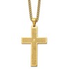 Chisel Stainless Steel Yellow IP-plated Lord's Prayer Cross Pendant on a 24" Curb Chain Necklace - 2 of 2