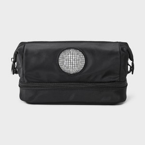 Disco Ball Print Zipper Beauty Pouch - Wild Fable™ Black - 1 of 4