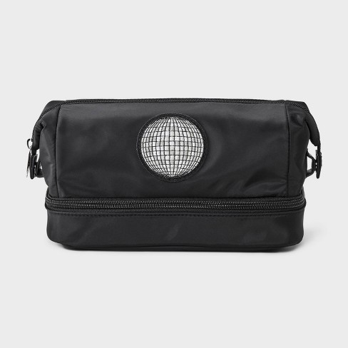 Disco Ball Print Zipper Beauty Pouch - Wild Fable™ Black - image 1 of 4